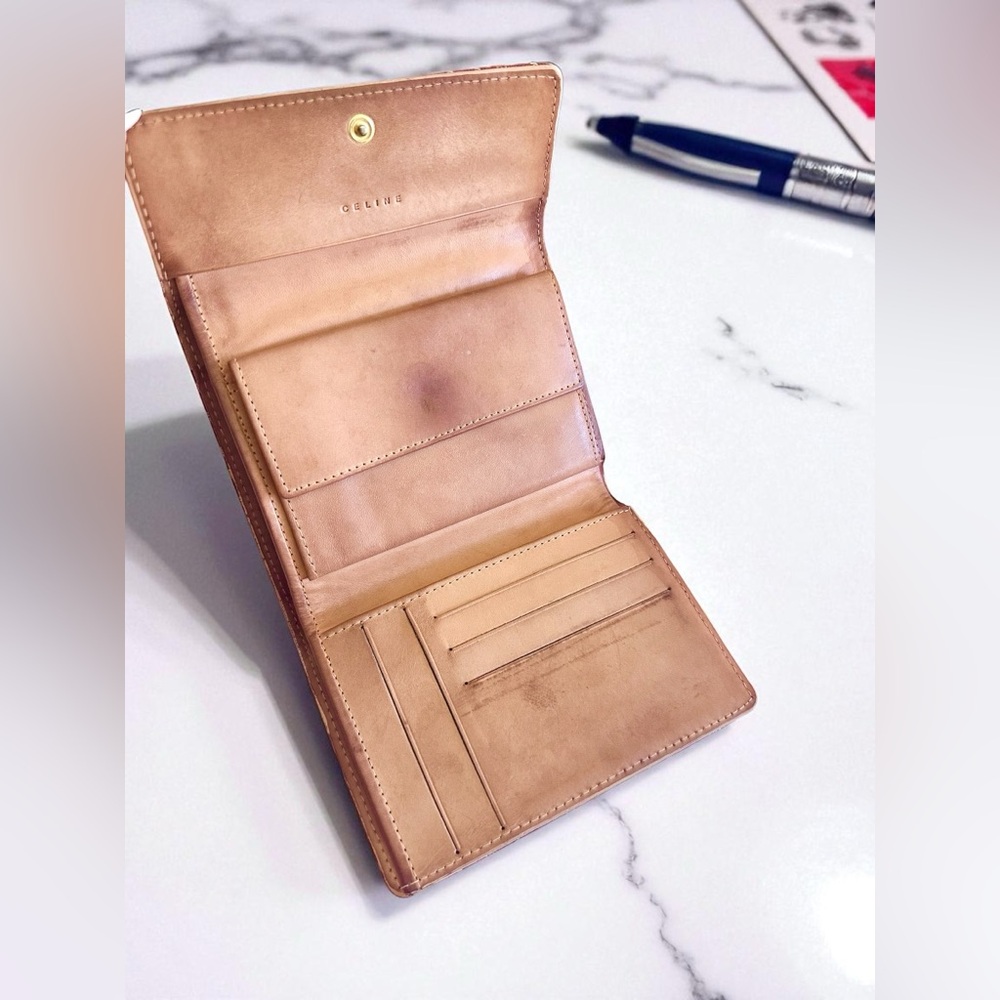 Celine Trifold Wallet C Macadam Pattern Bordea - Picture 5 of 8